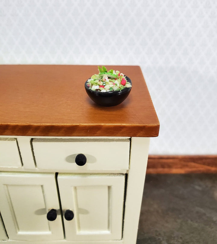 Miniature Bowl of Guacamole Salsa with Lime Slice 1:12 Scale Dollhouse Food - Miniature Crush