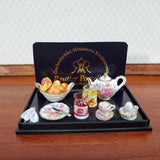 Miniature Breakfast Tea Set Reutter Porcelain Bread Jam Teapot 1:12 Scale Dollhouse - Miniature Crush