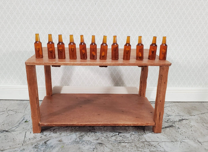 Miniature Brown Bottles Beer Root Beer Ginger Ale 12 Pieces Blanks 1:12 Scale Dollhouse - Miniature Crush