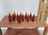 Miniature Brown Bottles Beer Root Beer Ginger Ale 12 Pieces Blanks 1:12 Scale Dollhouse - Miniature Crush