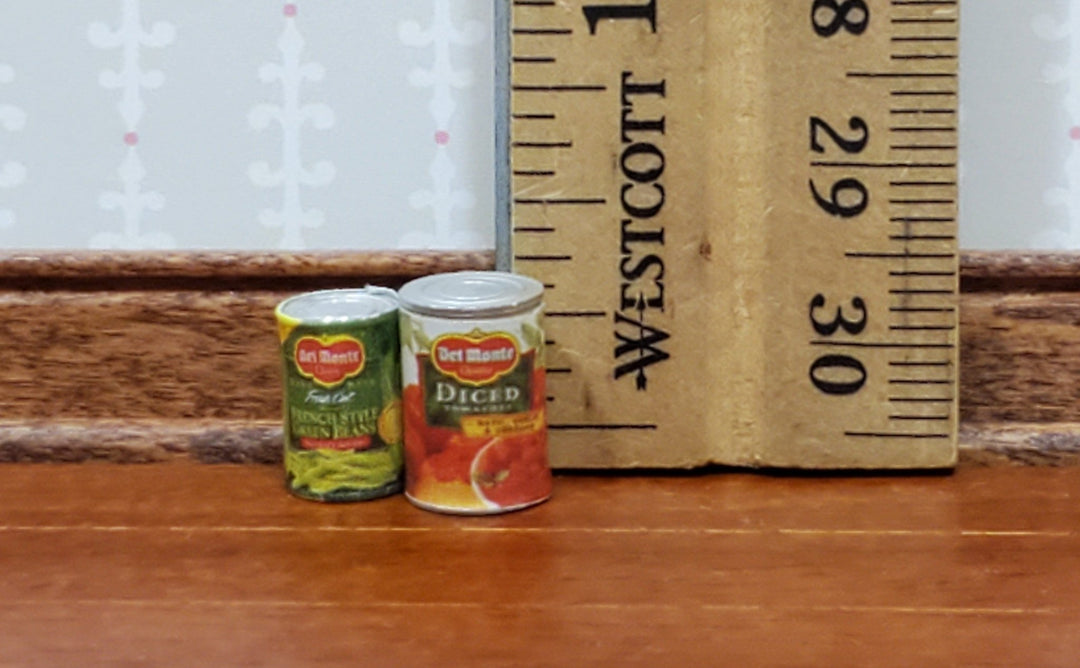 Miniature Canned Goods Old Fashion Grocery Store 2 Pieces 1:12 Scale Dollhouse - Miniature Crush