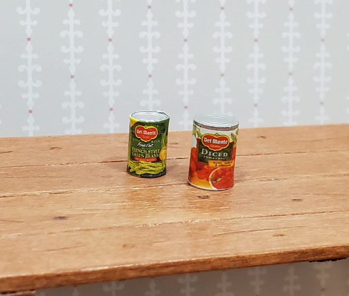 Miniature Canned Goods Old Fashion Grocery Store 2 Pieces 1:12 Scale Dollhouse - Miniature Crush