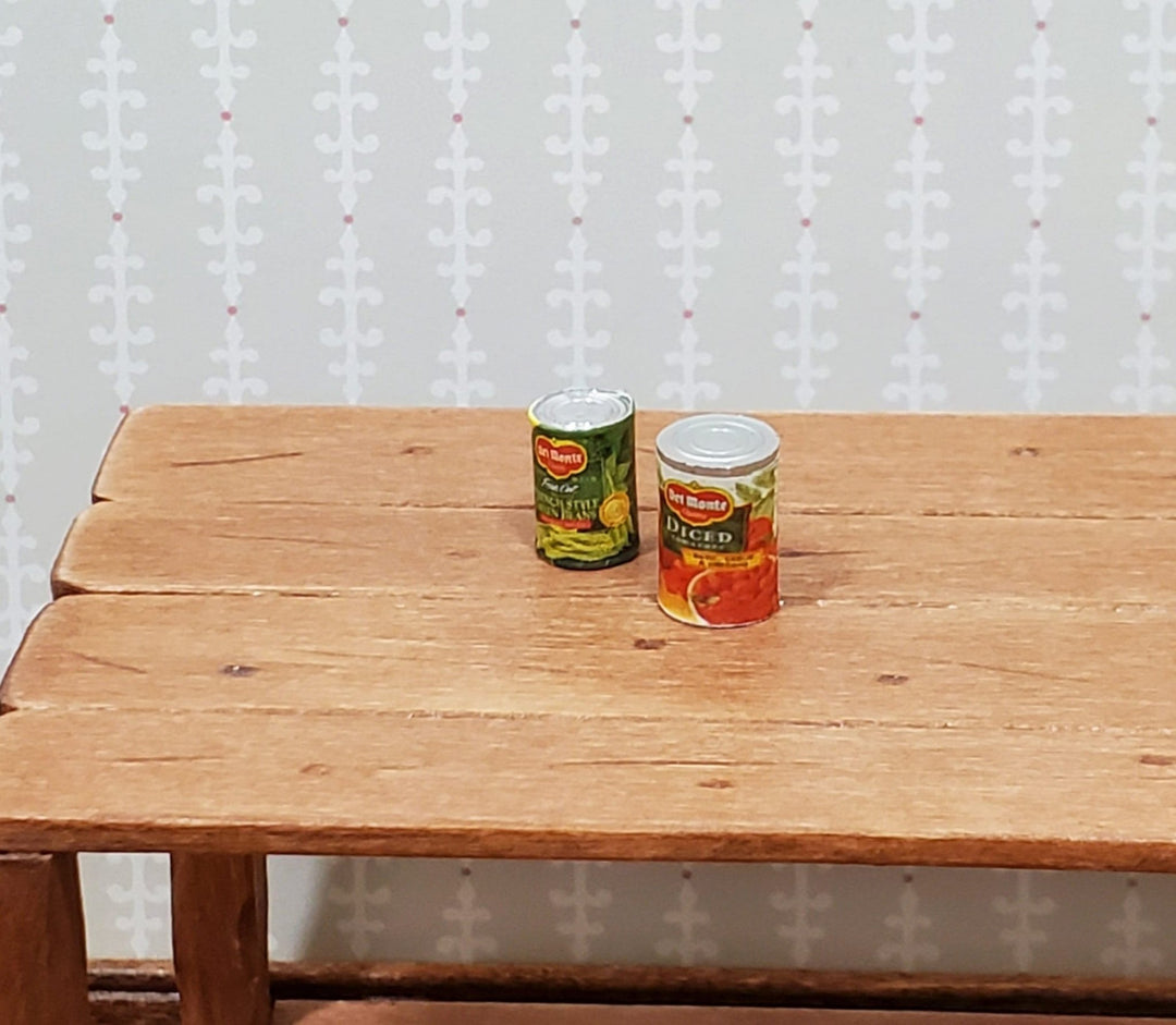 Miniature Canned Goods Old Fashion Grocery Store 2 Pieces 1:12 Scale Dollhouse - Miniature Crush