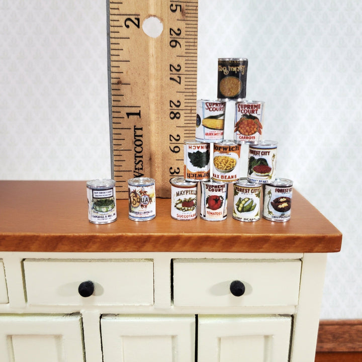 Miniature Canned Goods Old Fashion Grocery Store Cans 1:12 Scale Dollhouse Food - Miniature Crush