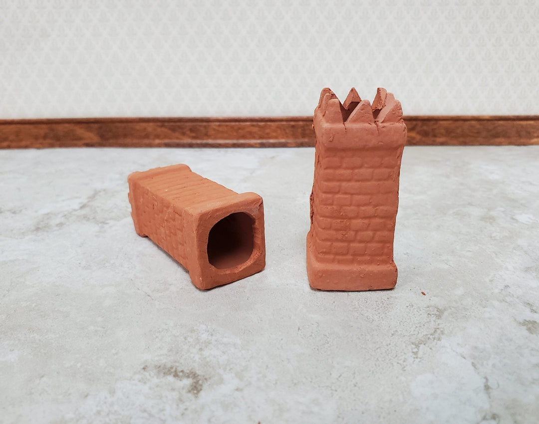 Miniature Chimney Pot Smoke Stack Square Brick Unglazed Terra Cotta for Dollhouses - Miniature Crush