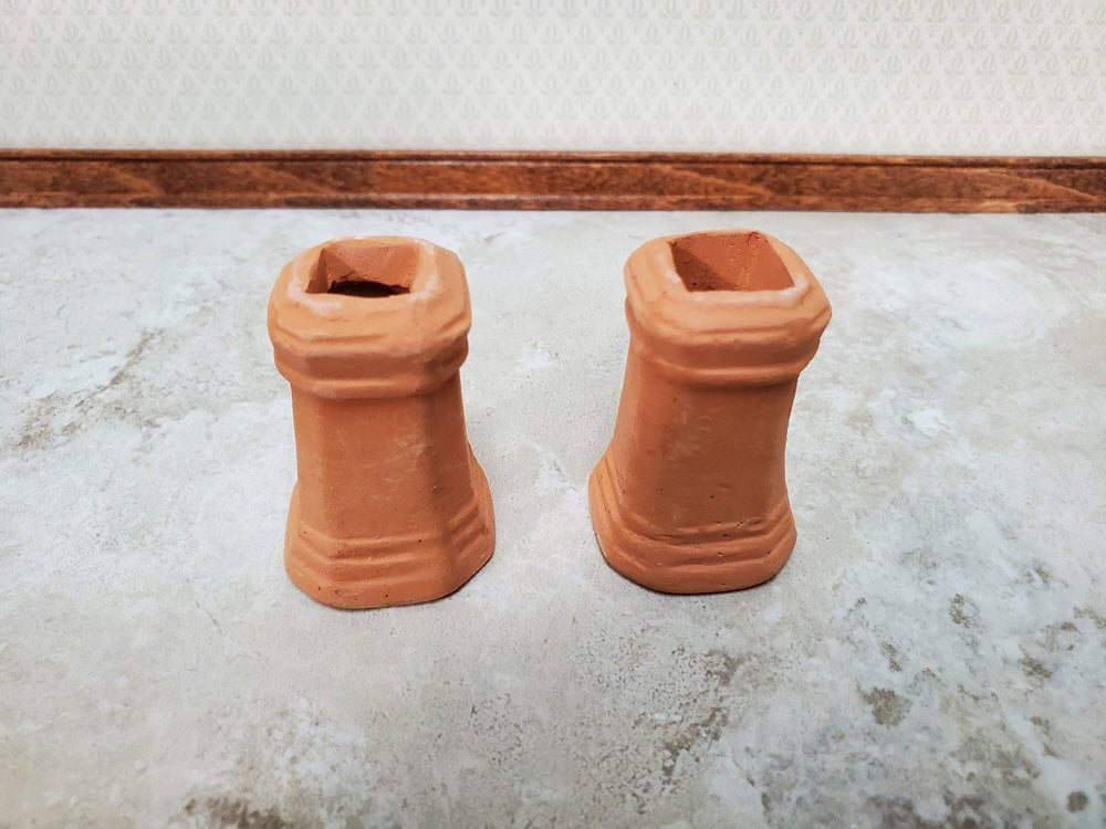 Miniature Chimney Pot Smoke Stack Square Unglazed Terra Cotta for Dollhouses - Miniature Crush