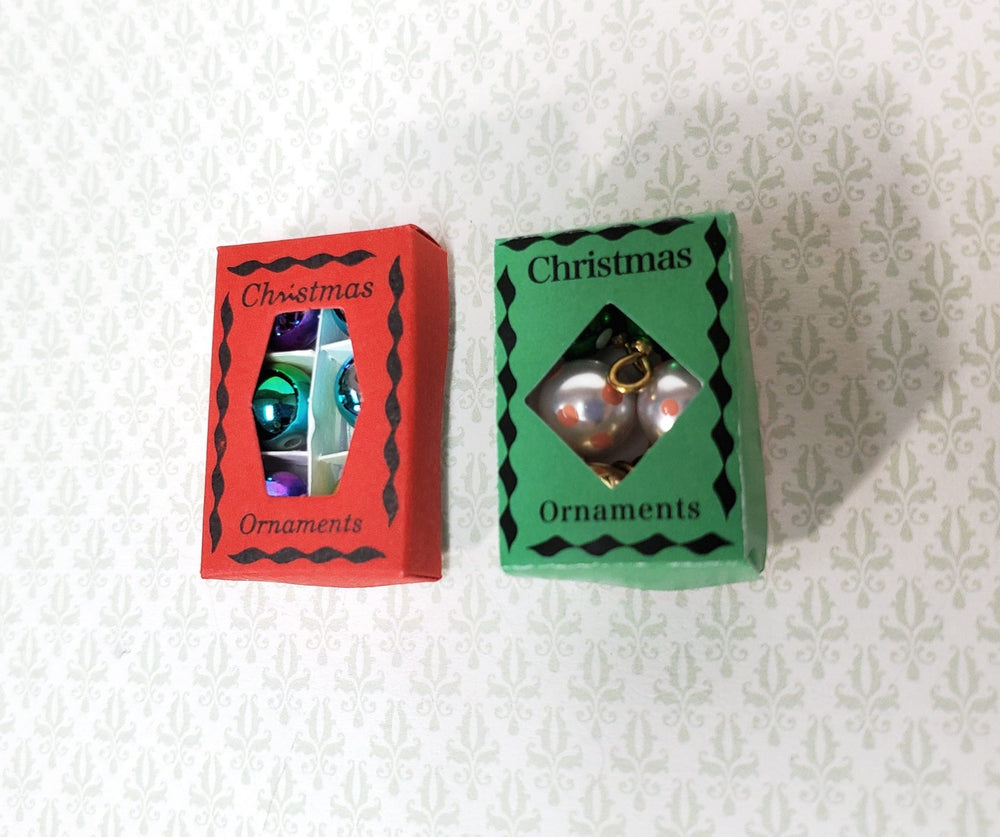 Miniature Christmas Ornaments 2 Box Sets Tiny Bulbs Decorating 1:12 Scale Dollhouse Decor - Miniature Crush