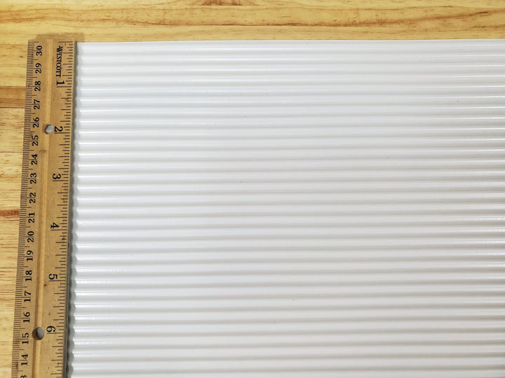 Miniature Corrugated Roof Panel WHITE Plastic 1:12 Scale Roofing - Miniature Crush