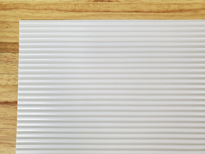 Miniature Corrugated Roof Panel WHITE Plastic 1:12 Scale Roofing - Miniature Crush