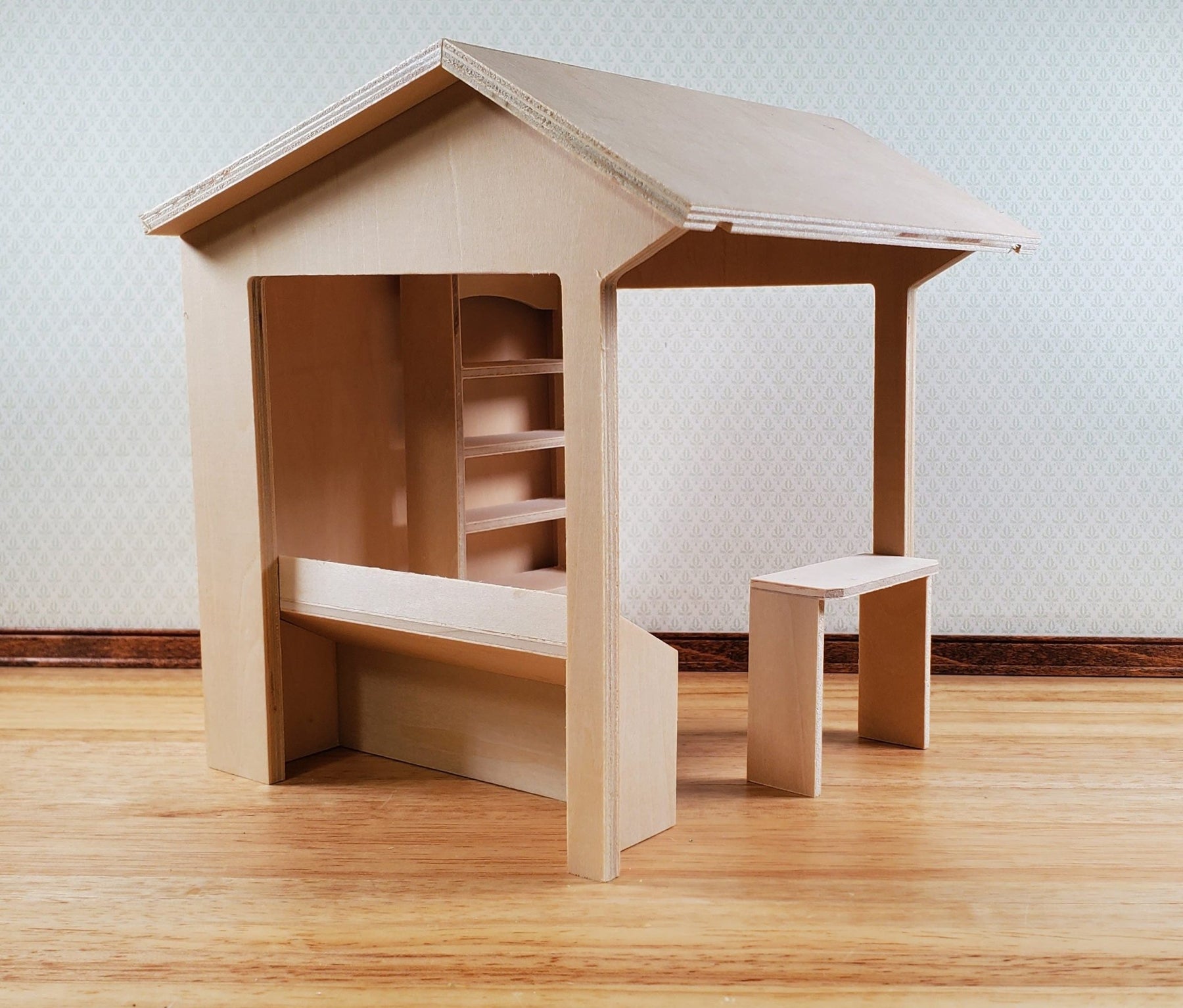 Miniature Farmers Market Stall Stand KIT Wood 1:12 Scale Dollhouse