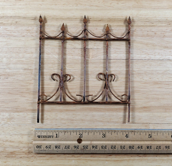 Miniature Fence Piece Metal Distressed Rusted Fairy Garden 4 3/4" Tall x 4" Wide - Miniature Crush