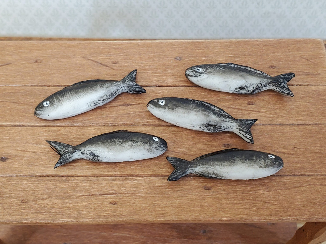 Miniature Fish Set of 5 for Dollhouse Food Seafood Grocer Grocery Store 1 1/4" - Miniature Crush