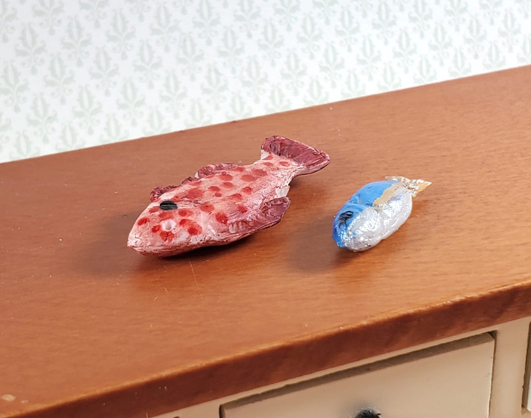 Miniature Fish x 2 Grouper + Small One for Dollhouse Food Seafood Grocer Grocery - Miniature Crush