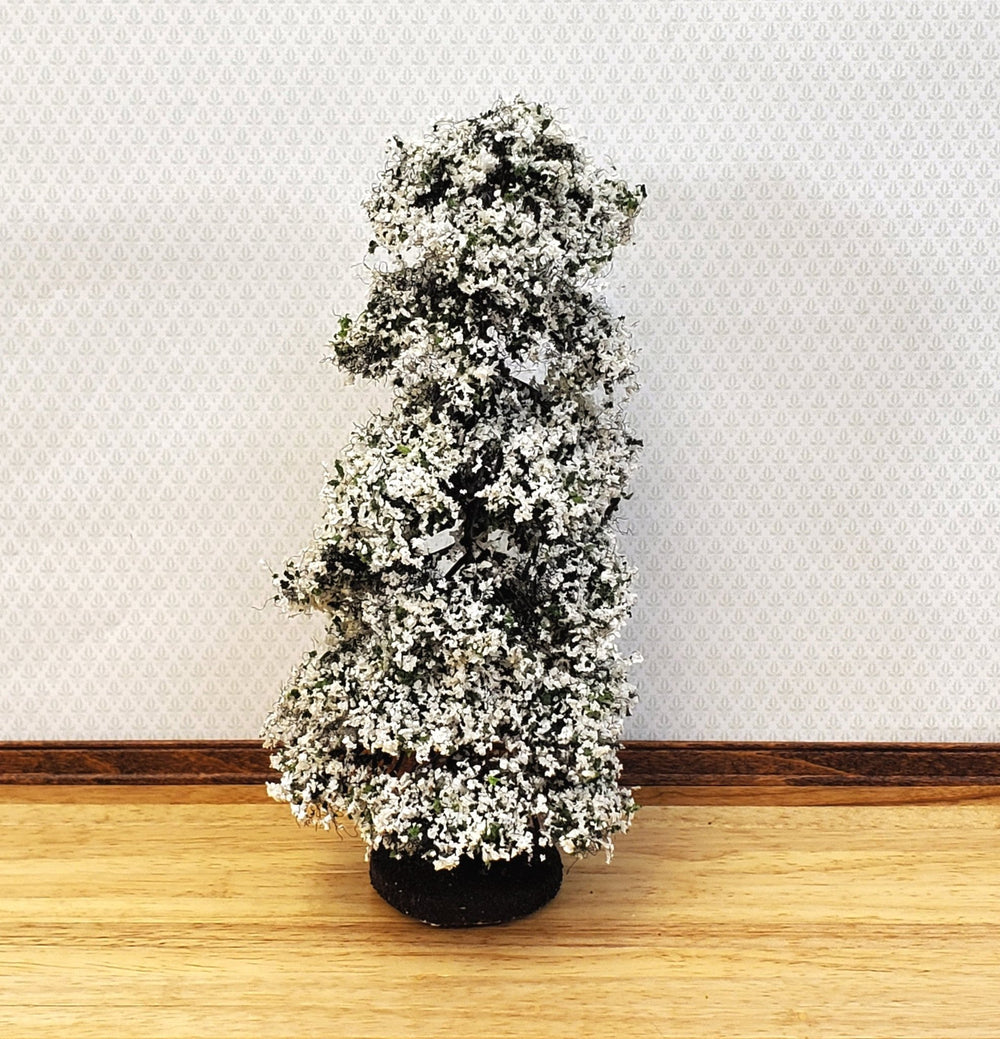 Miniature Flowering Tree Large WHITE on Base for Model Scenery 8" Tall - Miniature Crush