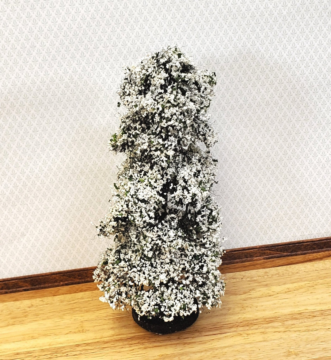 Miniature Flowering Tree Large WHITE on Base for Model Scenery 8" Tall - Miniature Crush