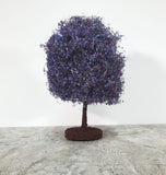 Miniature Flowering Tree or Bush Large Purple 6" Tall on Free Standing Base - Miniature Crush