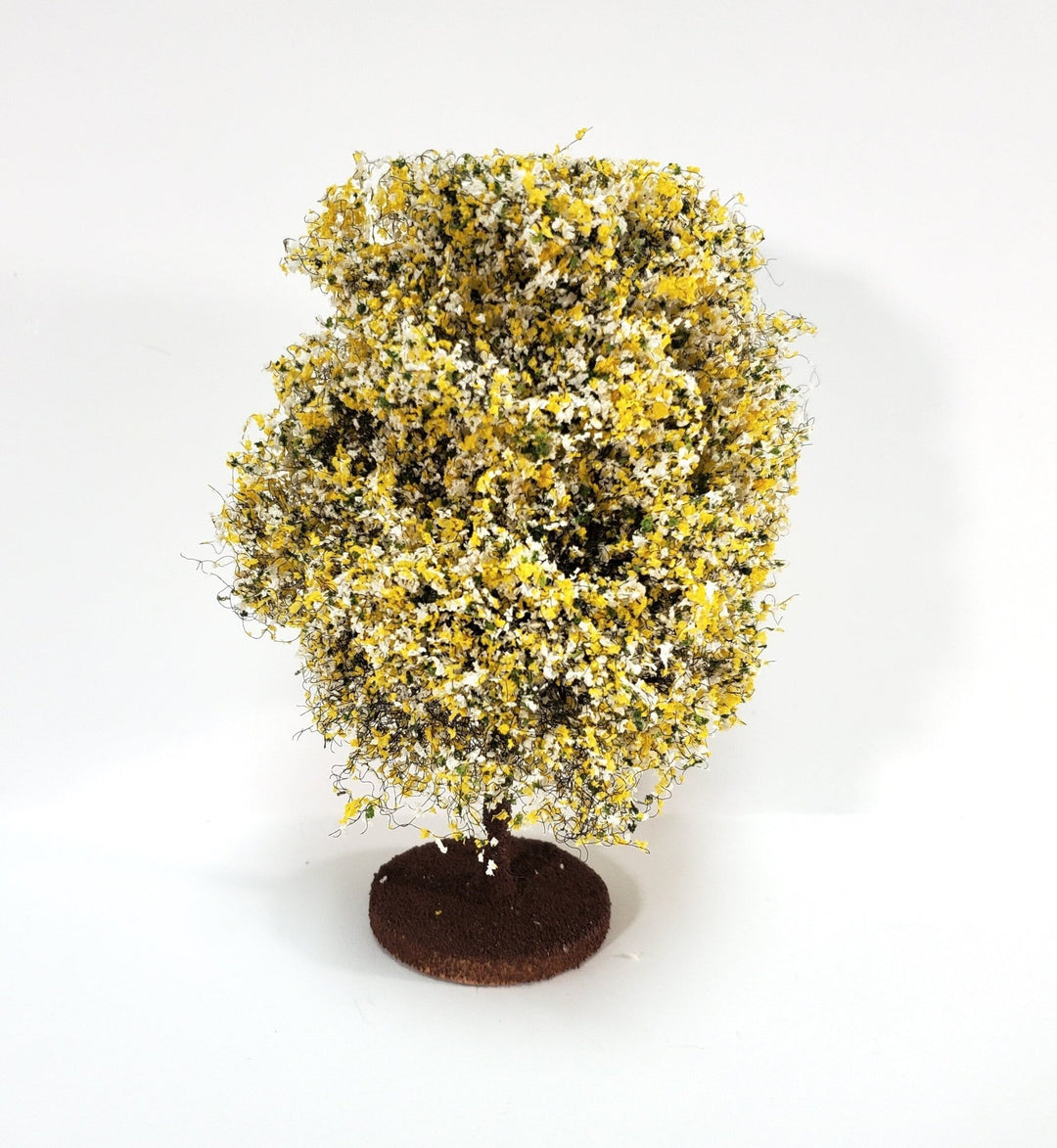 Miniature Flowering Tree or Bush Large Yellow & White 6" Tall - Miniature Crush
