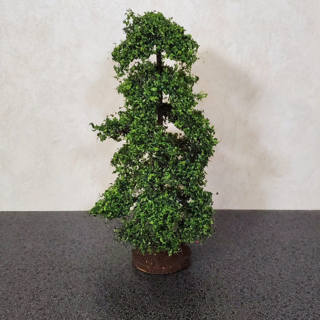 Miniature Flowering Tree or Shrub Large GREEN on Base Scenery 8" Tall - Miniature Crush