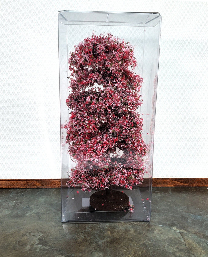 Miniature Flowering Tree or Shrub Large Pink & White on Base Scenery 8" Tall - Miniature Crush
