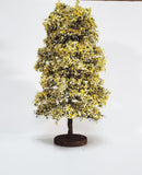 Miniature Flowering Tree or Shrub Large Yellow White on Base Scenery 8" Tall - Miniature Crush