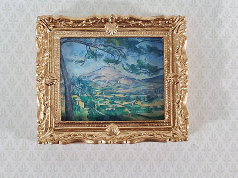 Miniature Framed Art Print Cezanne Landscape Mont Sainte-Victoire 1:12 Scale - Miniature Crush