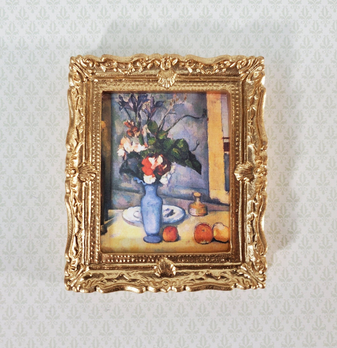 Miniature Framed Art Print Cezanne The Blue Vase Still Life 1:12 Scale Dollhouse - Miniature Crush