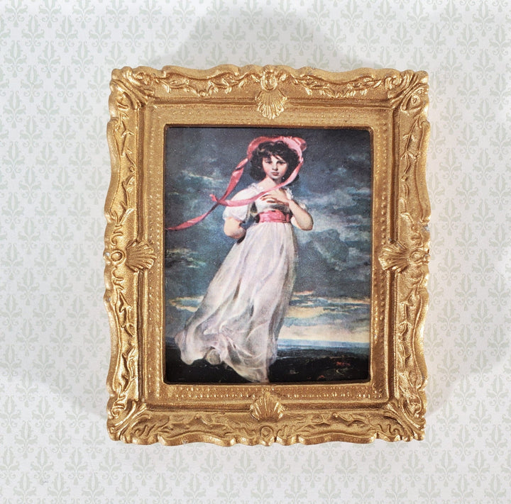 Miniature Framed Print Pinkie Thomas Lawrence 1:12 Scale Dollhouse Handmade - Miniature Crush