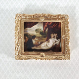Miniature Framed Print Venus & the Lute Player Titian 1:12 Scale Dollhouse Renaissance Handmade - Miniature Crush