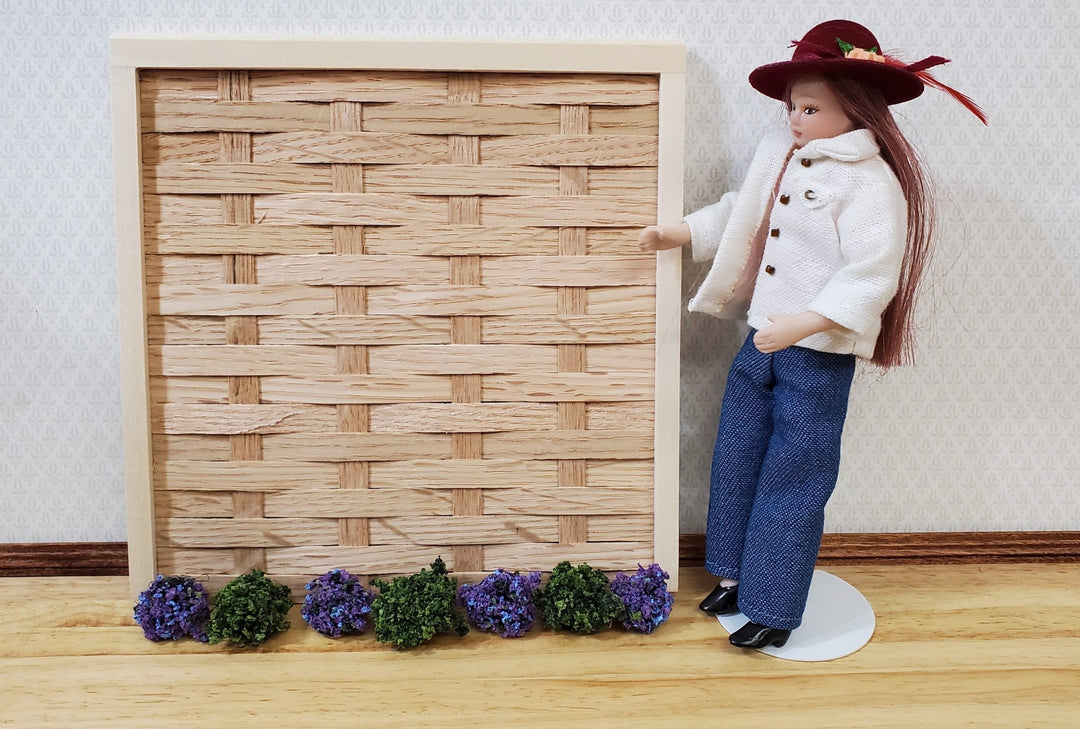 Miniature Garden Fence Panel Woven Wood 6" x 6" Dollhouses Scale Model Building - Miniature Crush