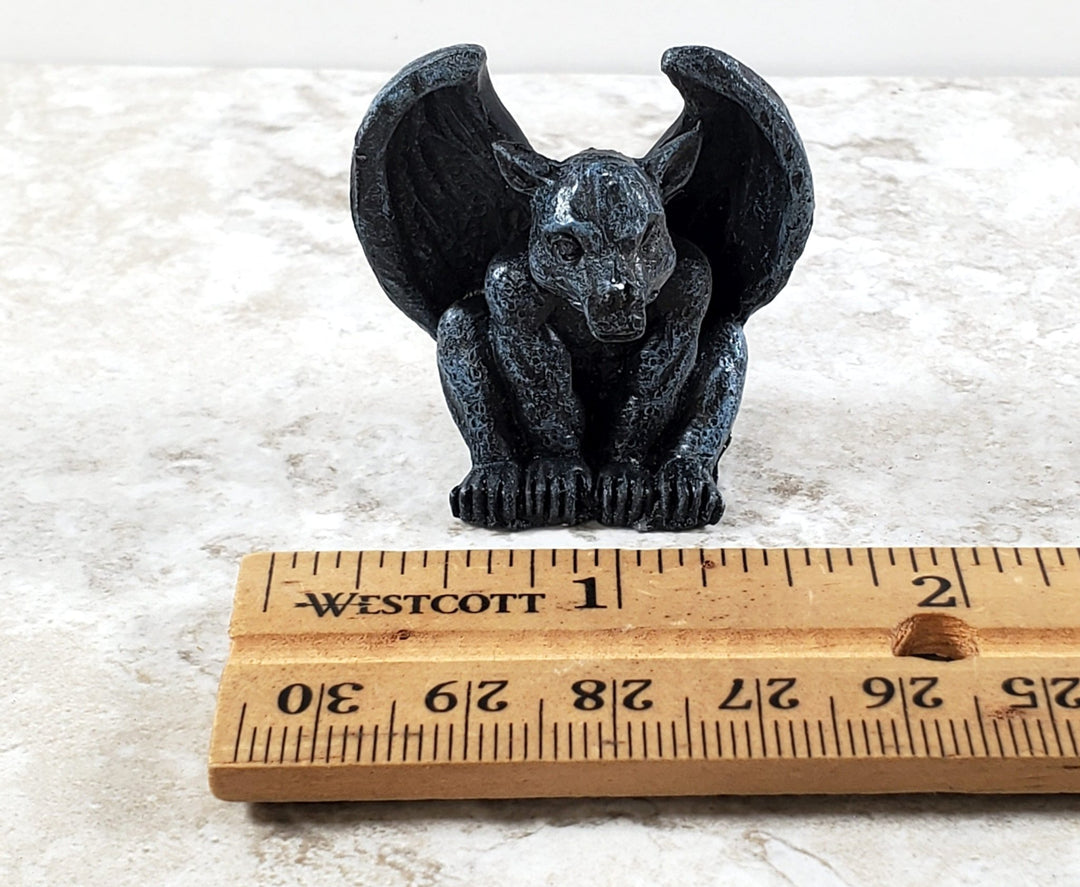 Miniature Gargoyle Goblin Crouching with Wings for Garden 1 1/2" Tall - Miniature Crush