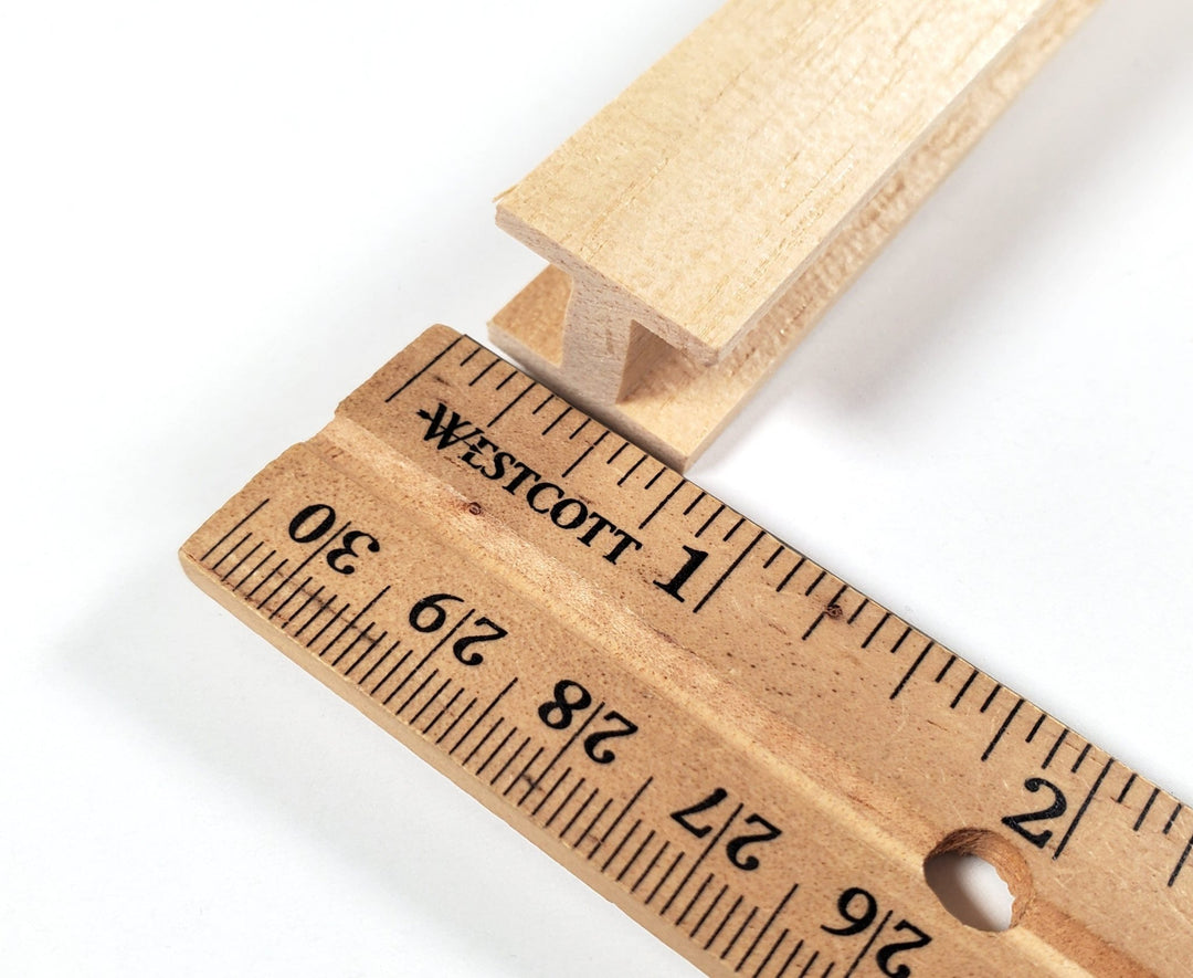 Miniature H-Beams 6 pc Wood Trim Molding 1 cm Channel Dollhouses Scale Models DIY - Miniature Crush