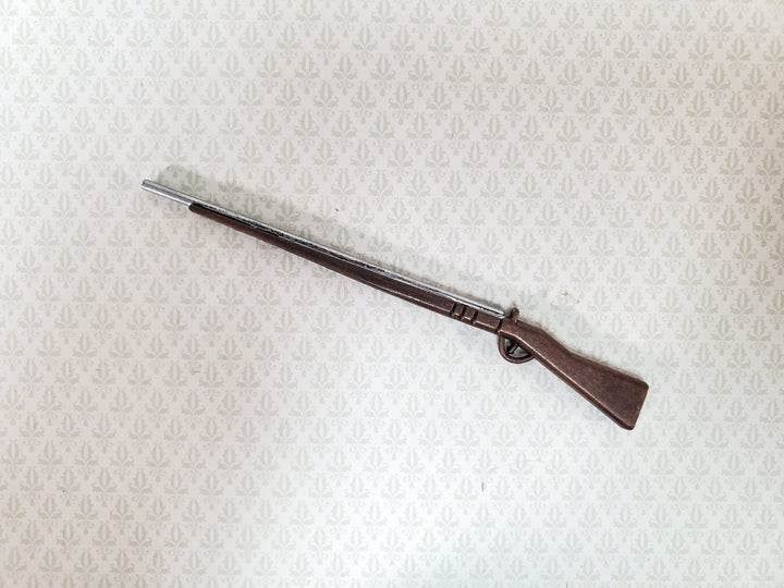 Miniature Kentucky Long Rifle American Revolution Era 1:12 Scale Painted Metal 4" Long Prop - Miniature Crush