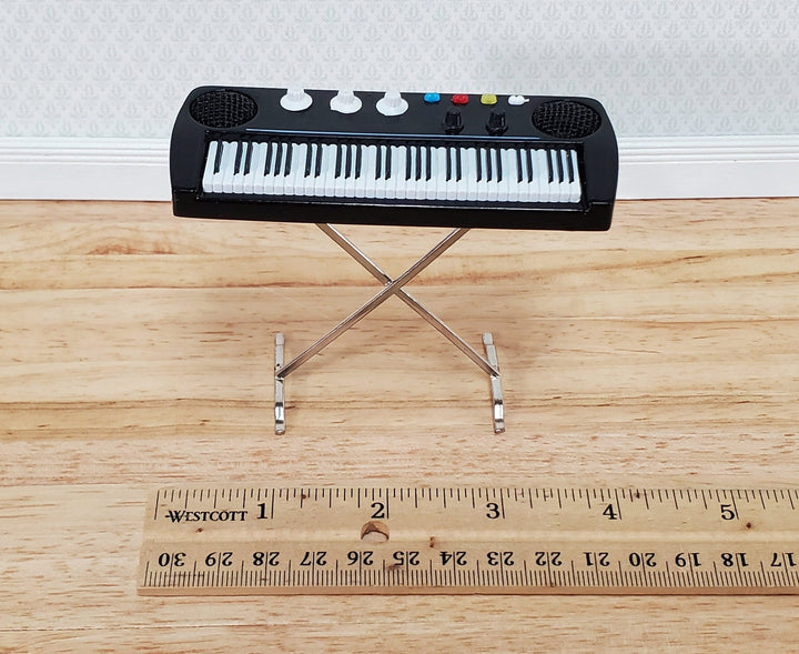 Miniature Keyboard Modern Style Instrument Prop 1:12 Scale Dollhouse 3 1/2" - Miniature Crush