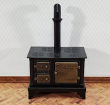 Miniature Kitchen Stove Oven Black Metal 1:12 Scale Dollhouse Opening Doors - Miniature Crush