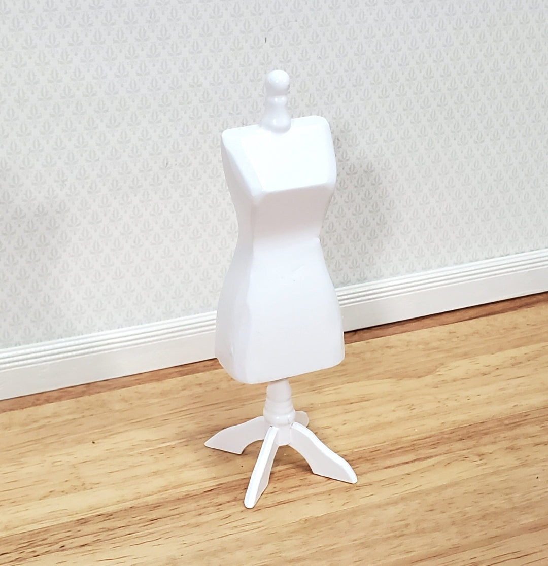 Miniature Mannequin Dressmakers Tailor Dummy Wood 1:12 Scale Dollhouse White Finish - Miniature Crush