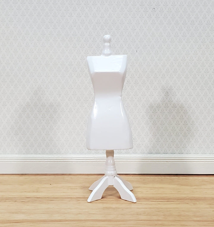 Miniature Mannequin Dressmakers Tailor Dummy Wood 1:12 Scale Dollhouse White Finish - Miniature Crush