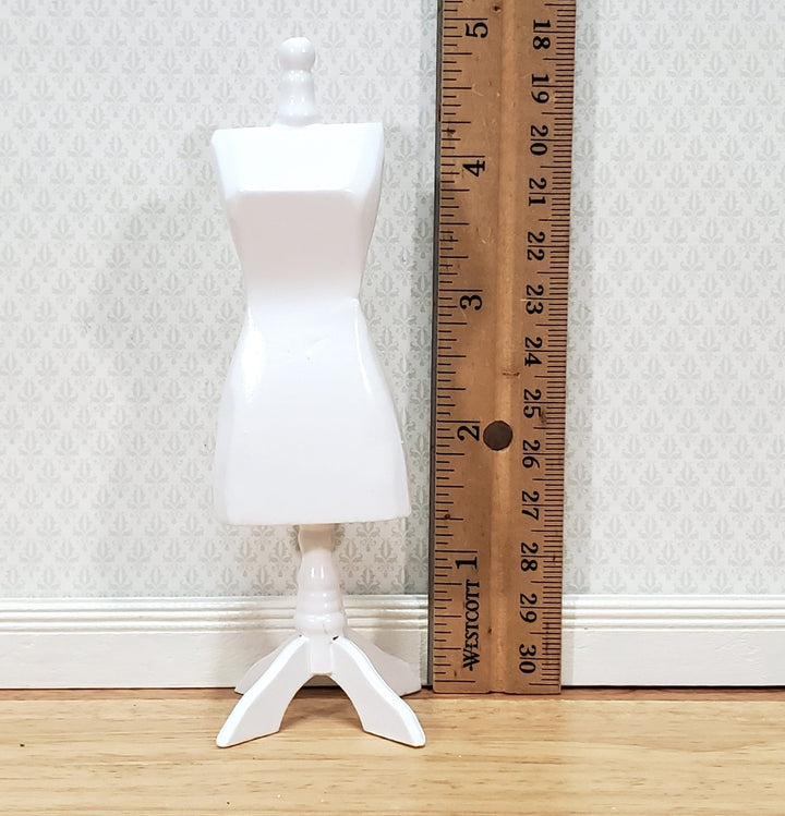 Miniature Mannequin Dressmakers Tailor Dummy Wood 1:12 Scale Dollhouse White Finish - Miniature Crush