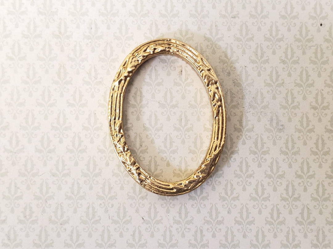 Miniature Oval Picture Frame Gold for Paintings Small Size 1 7/16" Tall - Miniature Crush