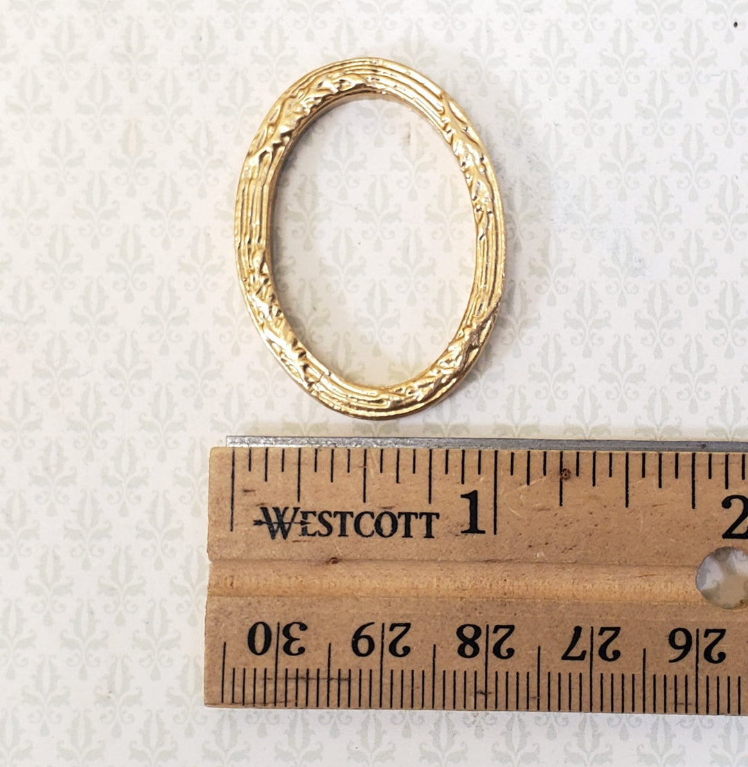 Miniature Oval Picture Frame Gold for Paintings Small Size 1 7/16" Tall - Miniature Crush