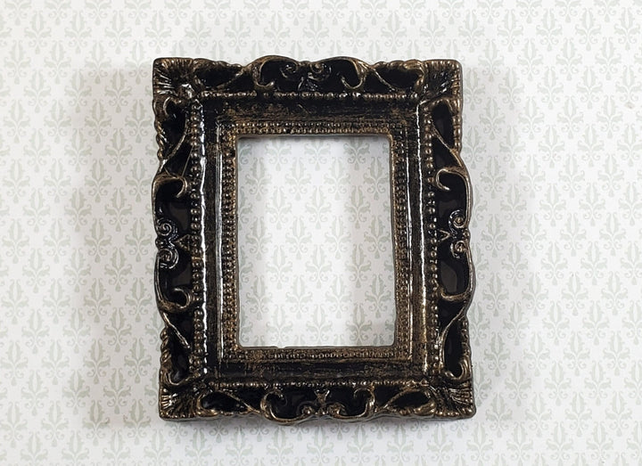 Miniature Picture Frame Fancy Antiqued for Tiny Paintings 1:12 Scale Dollhouse - Miniature Crush