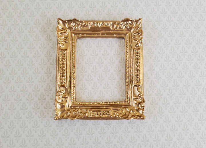 Miniature Picture Frame Gold for Paintings 1:12 Scale Interior 1 9/16 x 1 3/16 - Miniature Crush