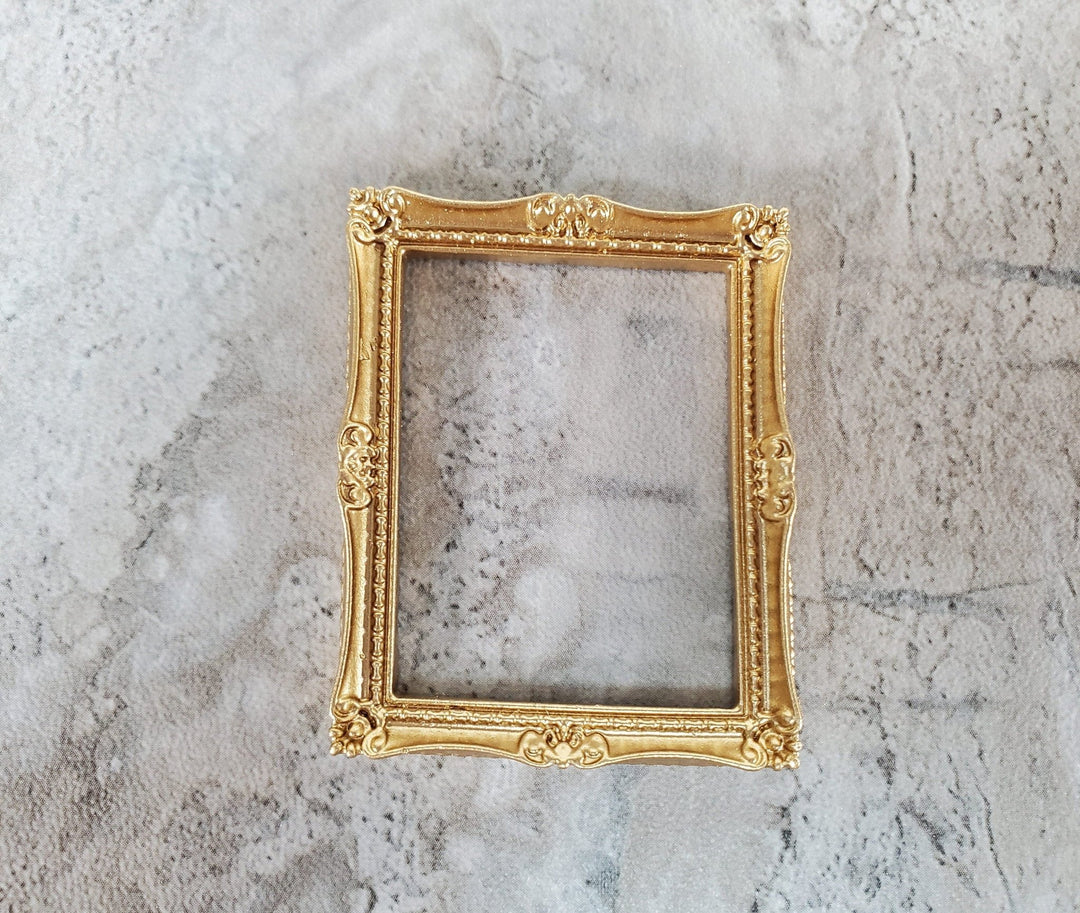 Miniature Picture Frame Gold for Paintings Medium Size 1:12 Scale Dollhouse - Miniature Crush