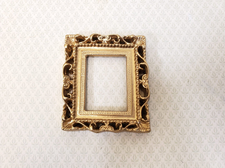 Miniature Picture Frame Large Fancy Gold for Painting for Dollhouses 1:12 - Miniature Crush