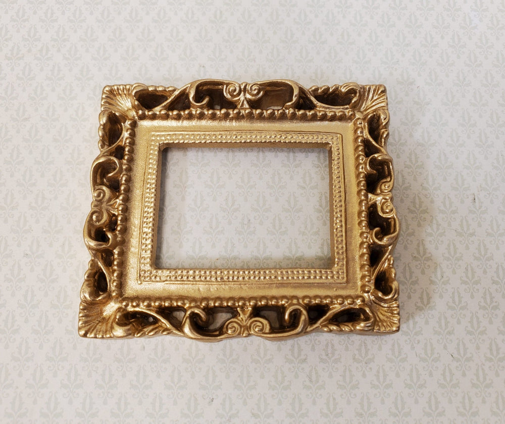 Miniature Picture Frame Large Fancy Gold for Painting for Dollhouses 1:12 - Miniature Crush
