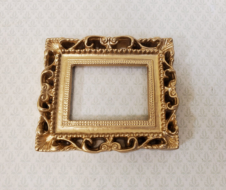 Miniature Picture Frame Large Fancy Gold for Painting for Dollhouses 1:12 - Miniature Crush