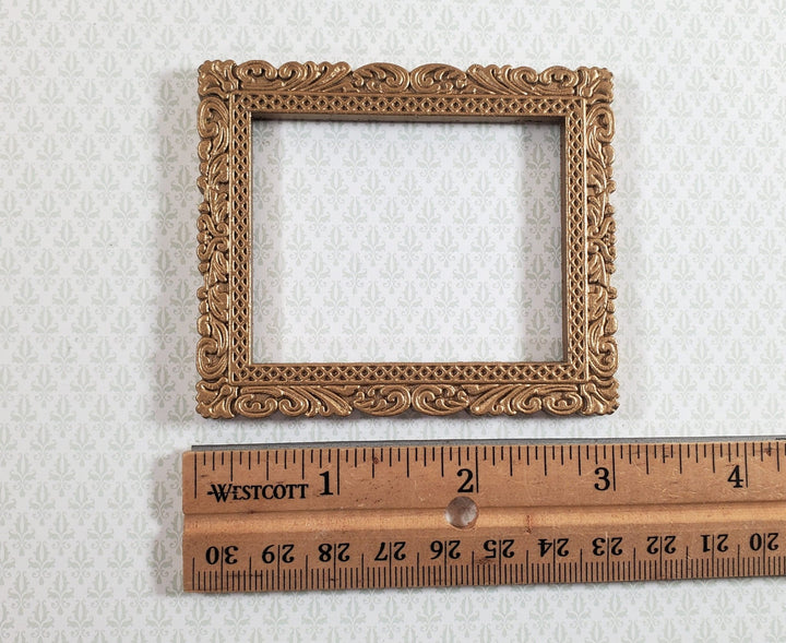 Miniature Picture Frame Metal Gold for Tiny Paintings 1:12 Scale Dollhouse - Miniature Crush