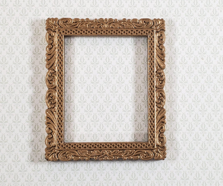 Miniature Picture Frame Metal Gold for Tiny Paintings 1:12 Scale Dollhouse - Miniature Crush