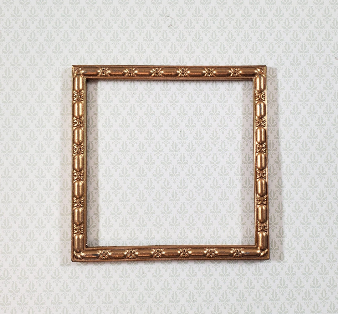 Miniature Picture Frame Square Metal Gold Interior 2.75" x 2.75" Dollhouses - Miniature Crush