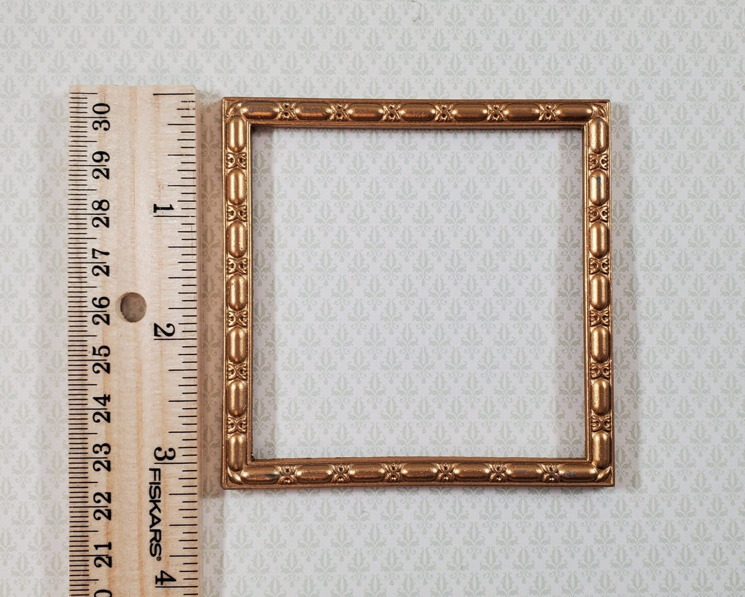 Miniature Picture Frame Square Metal Gold Interior 2.75" x 2.75" Dollhouses - Miniature Crush