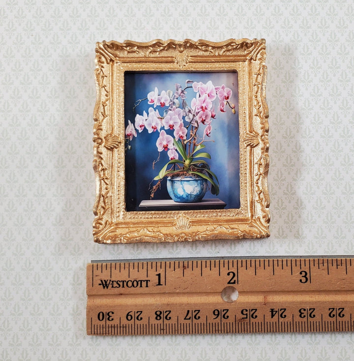 Miniature Potted Orchid Phalaenopsis Framed Art Print 1:12 Scale Dollhouse - Miniature Crush